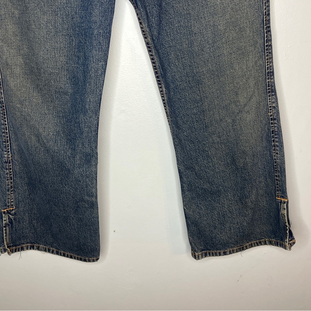 Lucky Brand Womens Dungarees Crossover Crop Denim Jeans Size 12/31 - Picture 2 of 9
